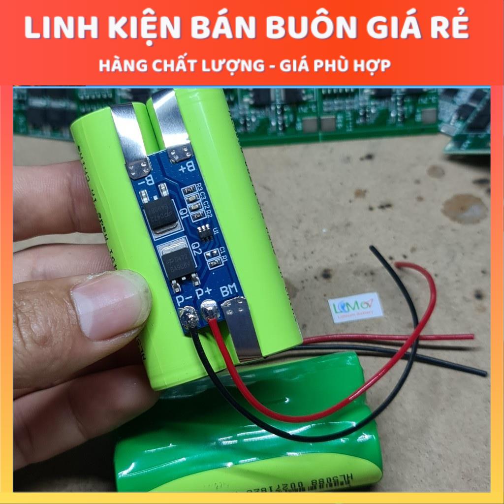 Khối pin 2S 2600mAH - 10A/25A. (7,4V Cạn - 8,4V Đầy). Được đóng từ 2 cell pin Lithium 18650 Mới. Có mạch bảo vệ 2S