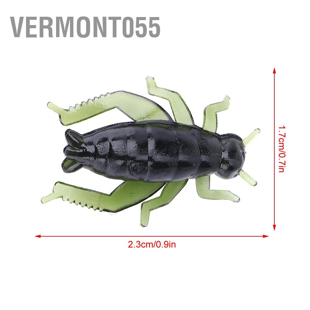 Vermont055 50 pcs Fishing Baits Fake Artificial Lure Green Soft Plastic Cricket Insects
