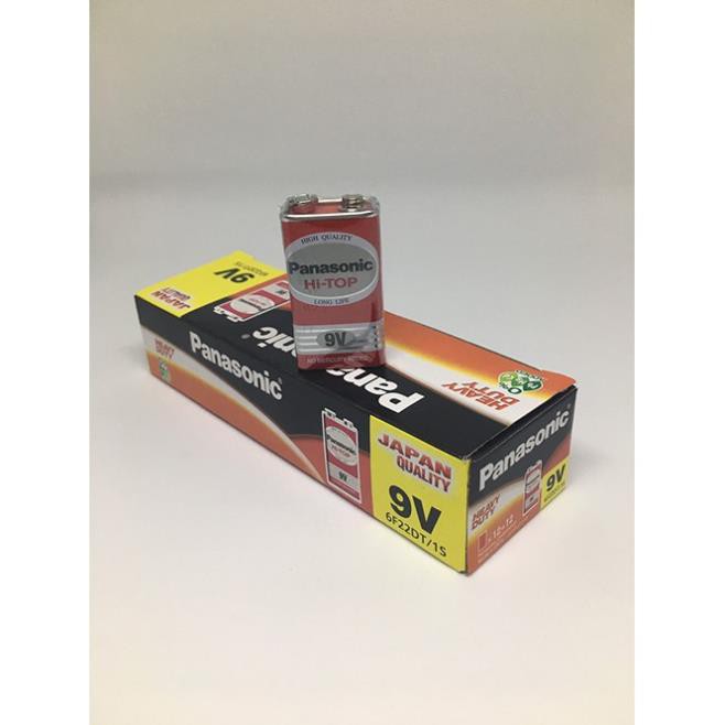 Hộp 10 viên pin 9V Panasonic 6F22DT/1S 6F22ND/1S màu đỏ