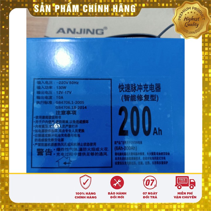 MIỄN PHÍ VẬN CHUYỂN Sạc Ắc Quy ANJING 12v/24v Tự Động Khử Sunfat và nhận diện Bình ( Hiển Thị Led kỹ thuật số Thông Minh