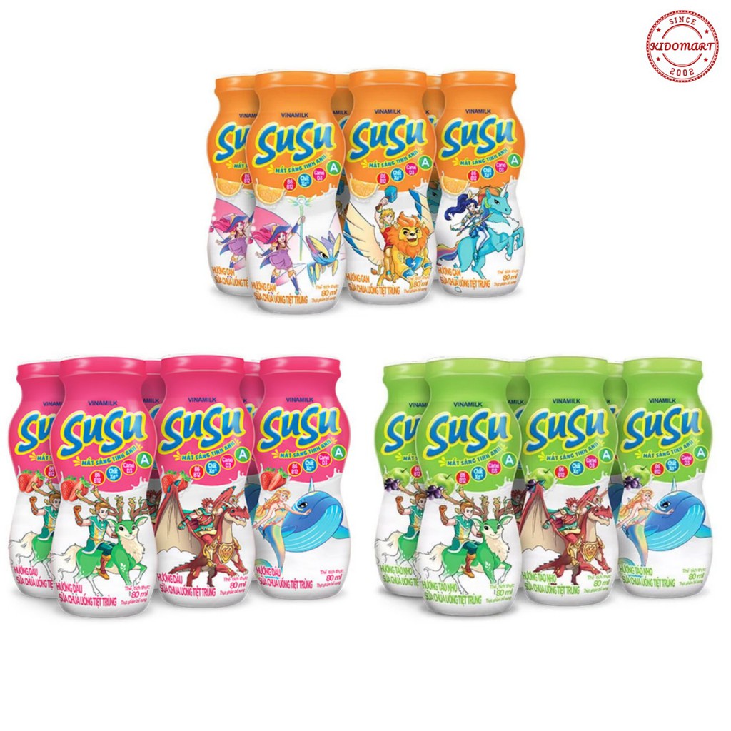 Sữa Chua Uống SUSU Vinamilk Lốc 6 Chai x 80ml