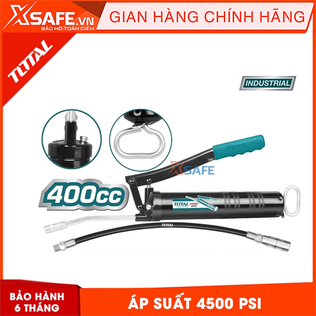 Súng bơm mỡ TOTAL THT111051 dung tích 400cc áp suất làm việc 4500 PSI áp suất tối đa 10000 PSI