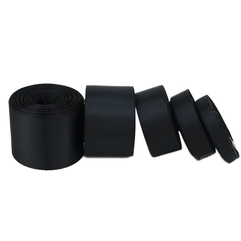 Cuộn dây ruy băng đen dài 10m rộng 12/ 15/ 20/ 25/ 38mm dùng trang trí giáng sinh