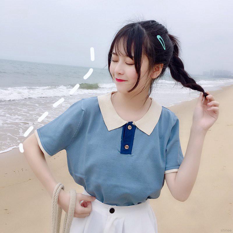 Áo thun tay ngắn cổ polo thời trang cho nữ | BigBuy360 - bigbuy360.vn