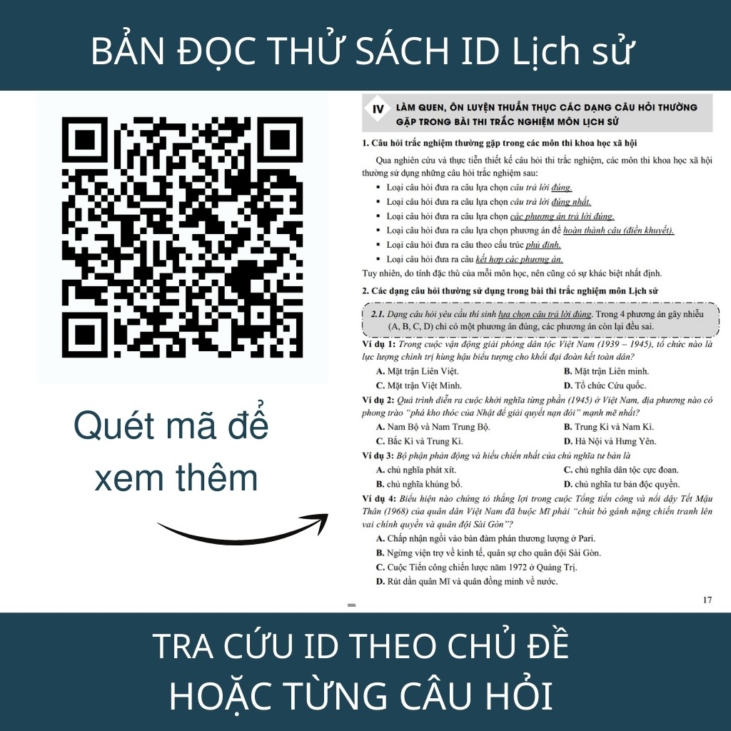 Sách ID luyện đề Sử: 50 Đề thi chọn lọc chinh phục điểm cao kì thi THPT QG 2021 môn Lịch sử