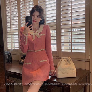 Set đầm hồng thời trang mùa thu 2021 cho nữ