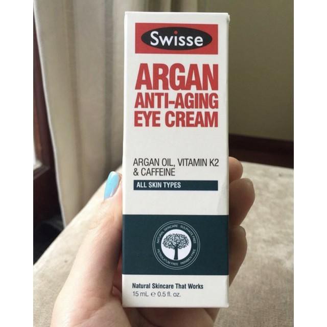 Kem mắt Swisse Argan Anti Ageing Eye Cream 15ml - Úc