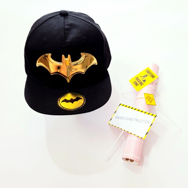 3-5 tuổi, mũ - nón lưỡi trai Hiphop HM xuất dư xịn - Batman Gold cho bé trai