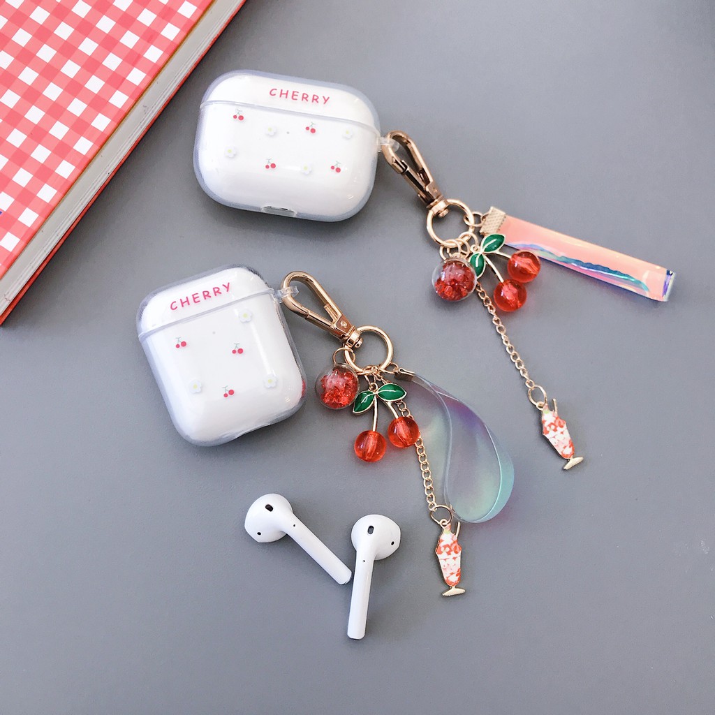 Vỏ Bảo Vệ Hộp Sạc Tai Nghe Bluetooth Airpods Bằng Tpu Trong Suốt Họa Tiết Cherry Ốp | BigBuy360 - bigbuy360.vn