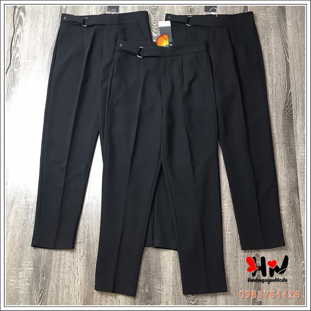 Quần baggy nữ khuyên chữ D cao cấp, quần vải nữ công sở chất Vitex dày dặn, form dáng chuẩn | BigBuy360 - bigbuy360.vn