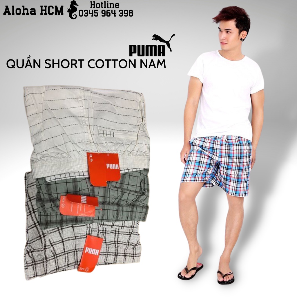 -Giá Sỉ- Quần Short Cotton Nam PUMA - Quần Đùi Mặc Ở Nhà