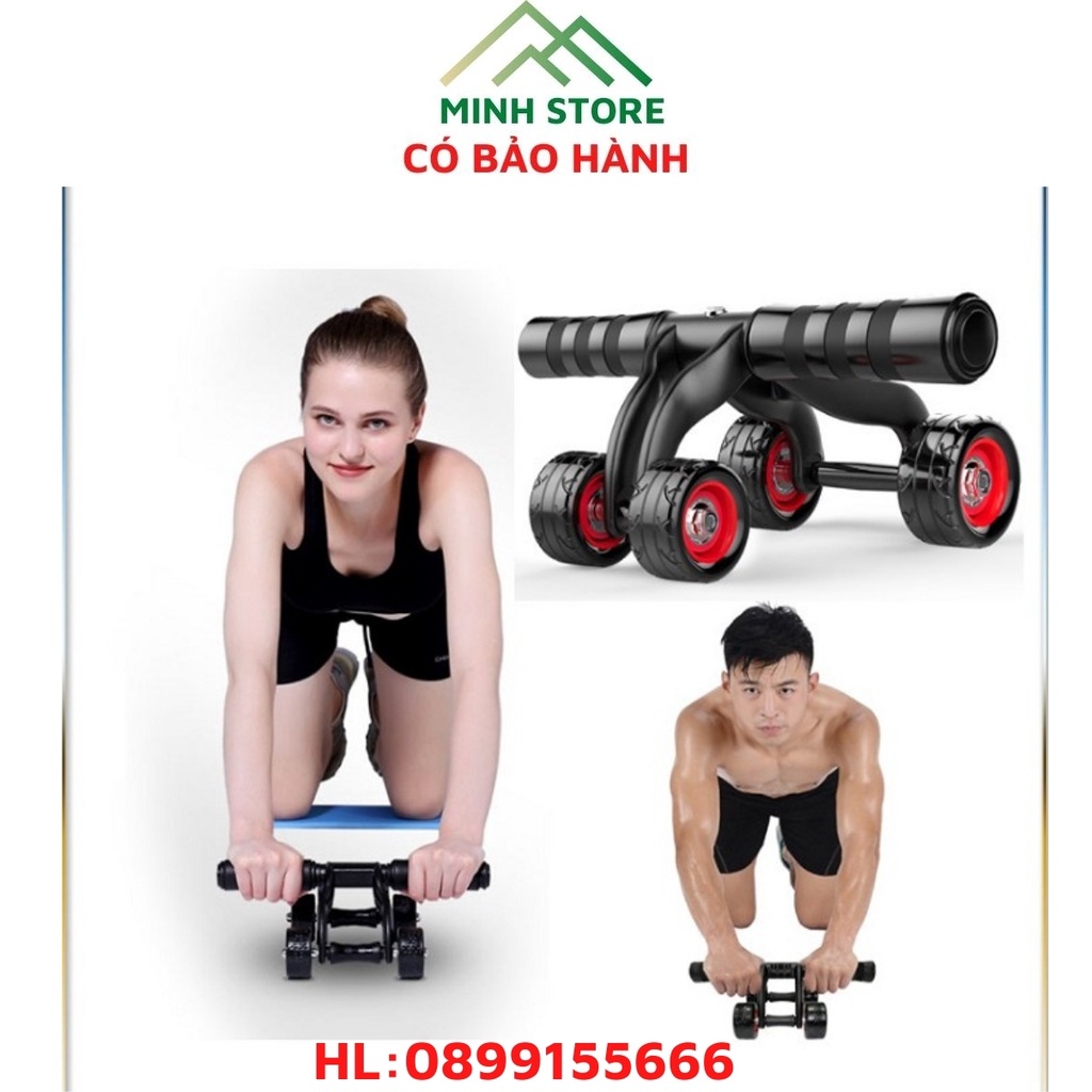 Con Lăn Tập Bụng 4 Bánh , Tập Cơ Bụng Hiệu Quả, Dụng Cụ Tập Gym Tại Nhà.