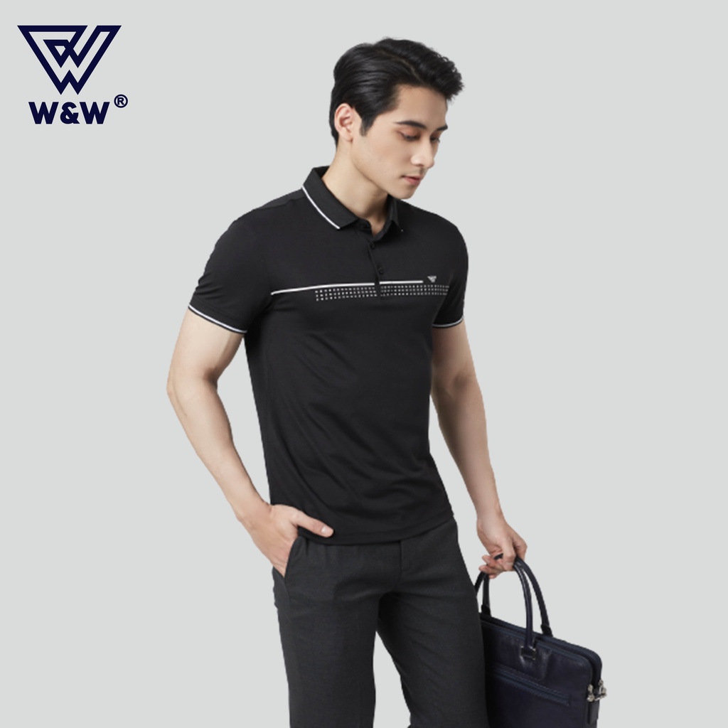 Áo Polo Nam W&amp;W Dáng Slim Fit Ôm Gọn Gàng, Tôn Dáng, Vải Coolmax Hạn Chế Nhăn, Mềm Mại, Thoáng Khí Tốt WPO83S