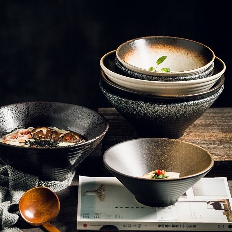 Bát tô gốm sứ cao cấp vân đá - Bát ramen Nhật Bản