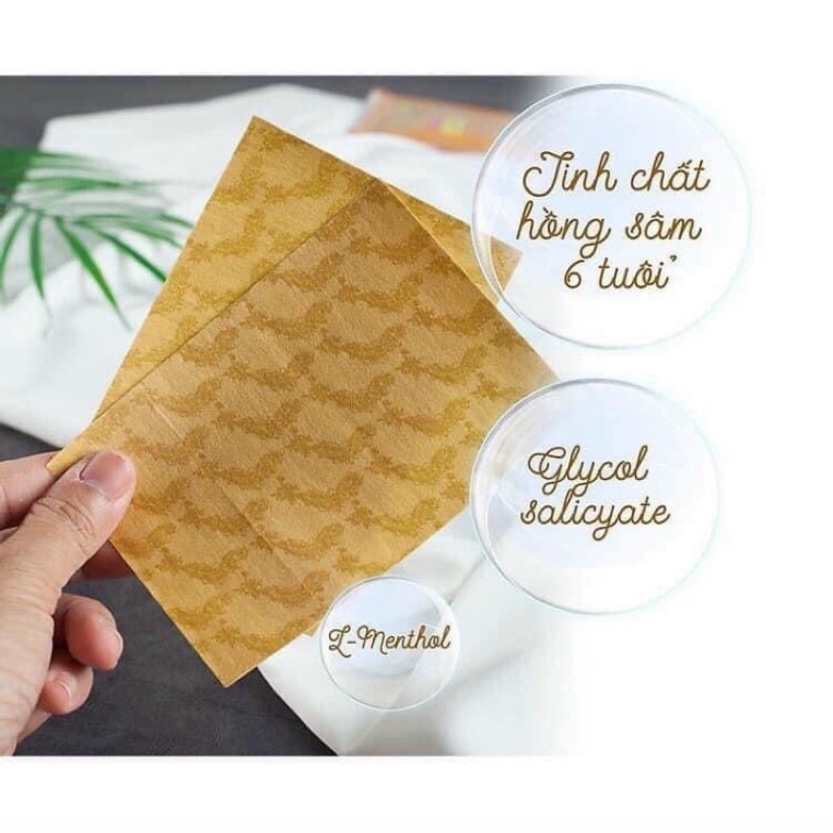 Com bo 6 gói cao dán xanh hồng sâm Hàn Quốc(120 miếng/6 gói) [ Hàng Mới Về ]