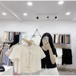 Áo croptop chất xốp buộc nơ