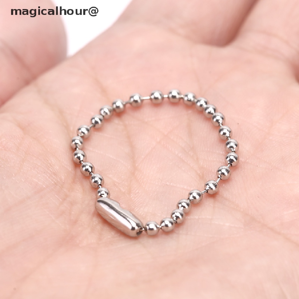 Set 10 chuỗi hạt tròn đường kính 0.09" dài 3.5" dùng làm móc khóa DIY