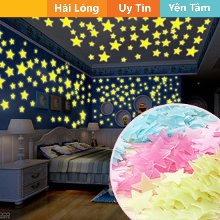 Set 100 ngôi sao dán tường trang trí nhà cửa - ngoisaodantuong