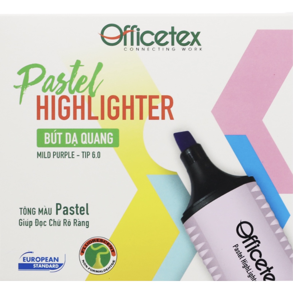 Bút Dạ Quang Màu Pastel BITEX OT-HL0005 (Tím Pastel)