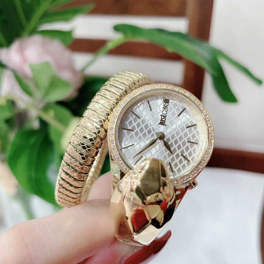 Đồng hồ nữ JCL hình rắn mặt tròn 2 vòng siêu cấp sang trọng Full Box