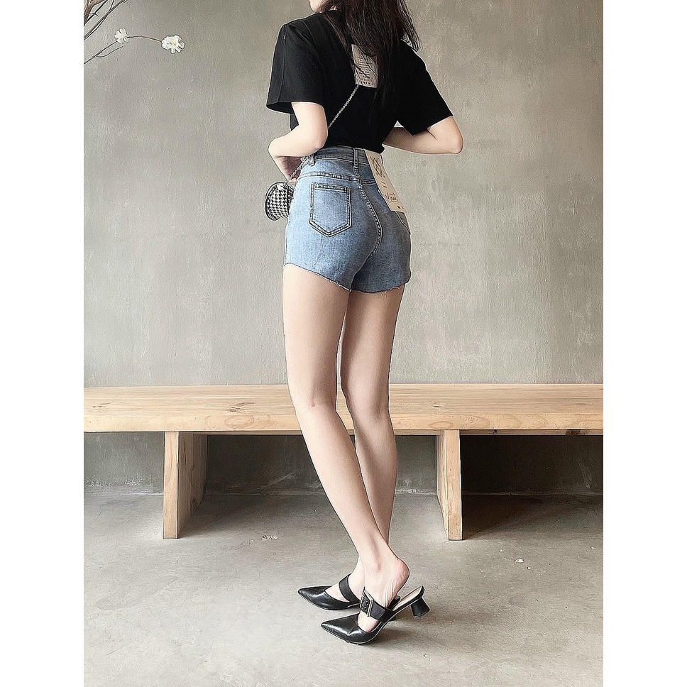 Quần đùi jean nữ co giãn ôm dáng QJ458