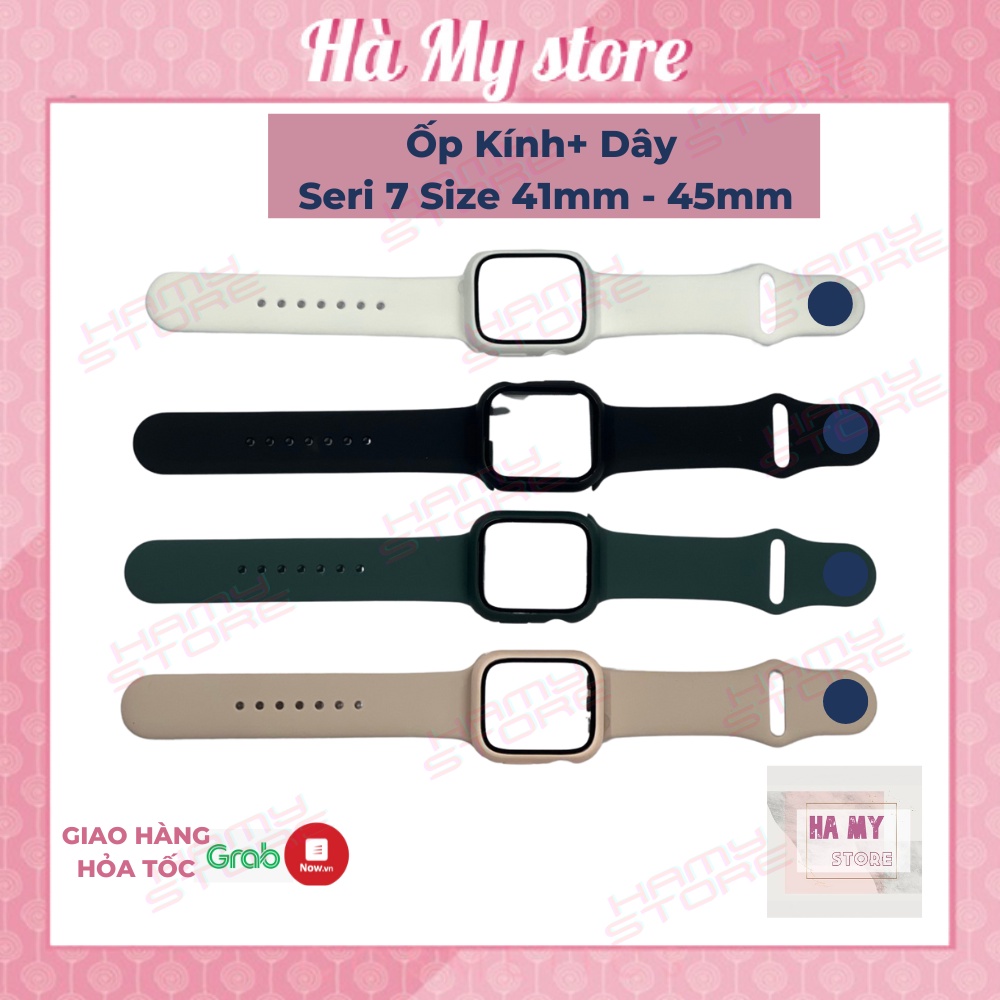 COMBO SIÊU HOT 2SP ỐP KÍNH ĐỒNG HỒ THÔNG MINH VÀ DÂY CAO SU SIZE 38/40/41/42/44/45MM