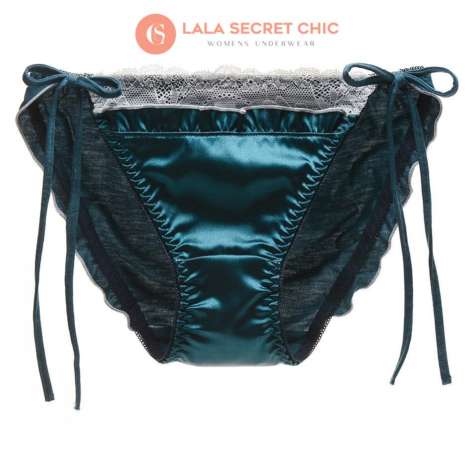 Quần lót nữ LALACHIC hoạt tiết phối ren dây hông điều chỉnh được