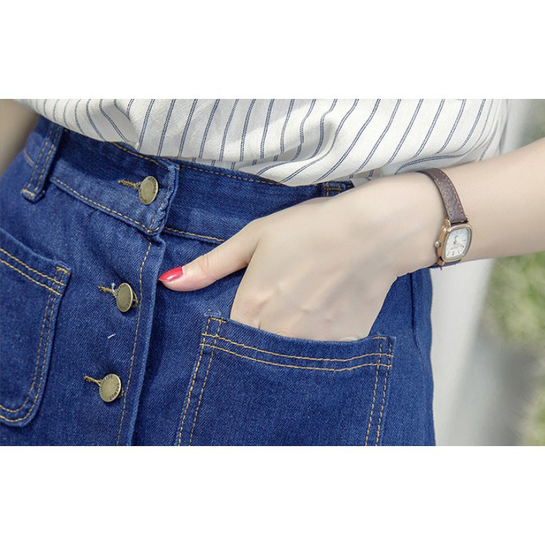 Chân váy jean thời trang cài cúc giữa - CVNU19.0001BL | BigBuy360 - bigbuy360.vn
