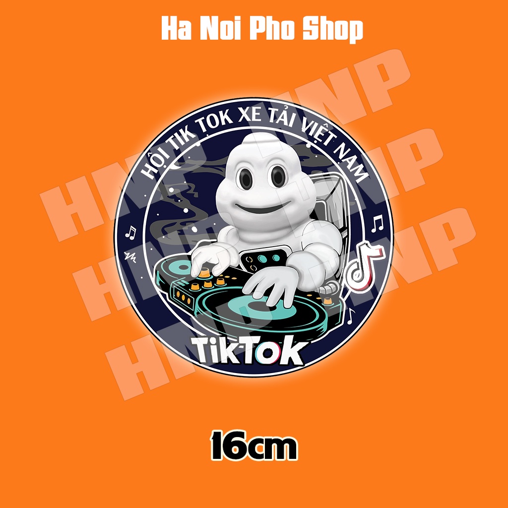 02 Tem Tik Tok Michelin Chơi Nhạc | Logo Dán Xe Michelin phản quang bền màu Hà Nội Phố Xe Tải