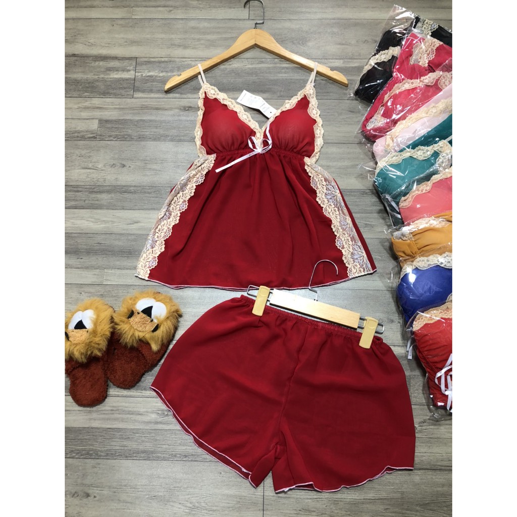 ĐỒ BỘ NGỦ VOAN SEXY CÓ MÚT NGỰC 54KG TRỞ XUỐNG TÙY CHIỀU CAO | BigBuy360 - bigbuy360.vn