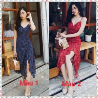 Váy 2 dây họa tiết chấm bi. hàng