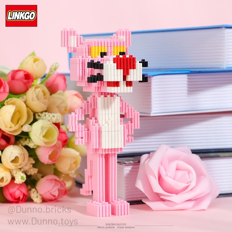 Pink Panther Mô hình Lắp ráp Báo Hồng - Cáo đỏ - Mèo thần tài Nanoblock Linkgo