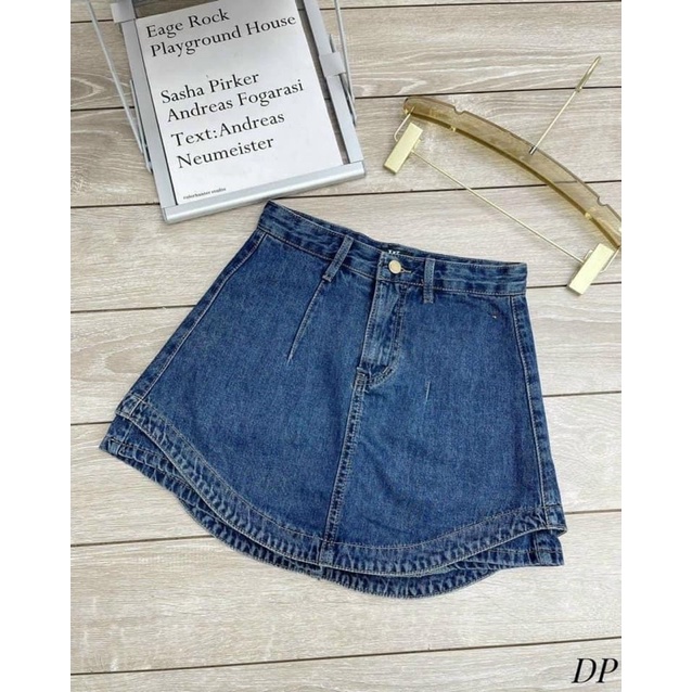 Chân váy jeans xanh vạt bầu siêu đẹp