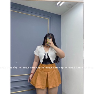 VÁY XẾP LY KAKI NHUNG [ TNT SHOP BIGSIZE 60KG 90KG ]