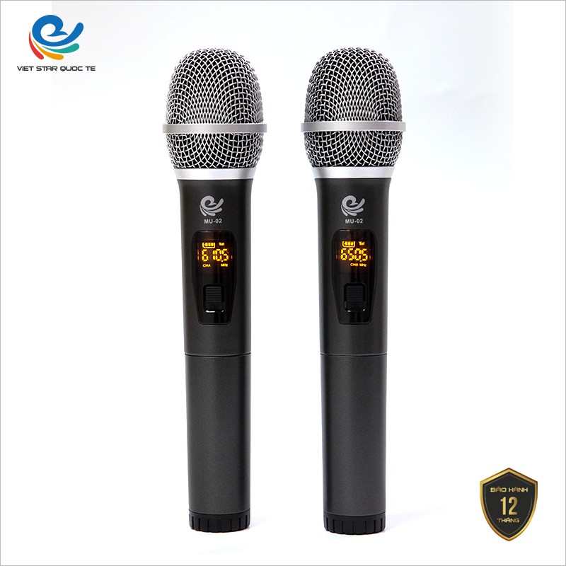 Micro Karaoke, Micro Không Dây MU 02 ĐEN, Chuyên Dụng Cho Loa, Amply,  Đổi Mới Trong 07 Ngày, bảo hành 12 tháng.