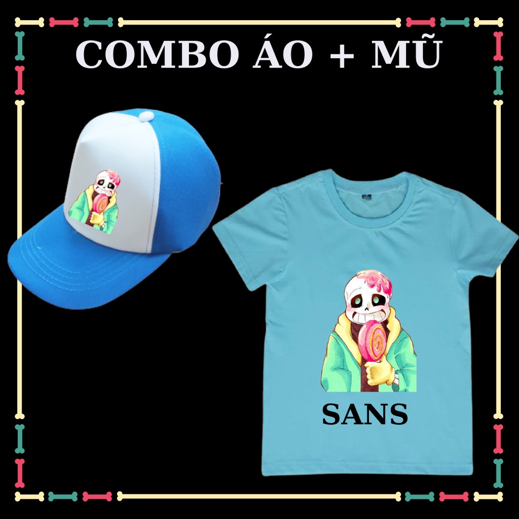 Combo Áo + Mũ/Nón in hình Bé Sans Undertable cho bé trai ( Biệt Đội Gangster)