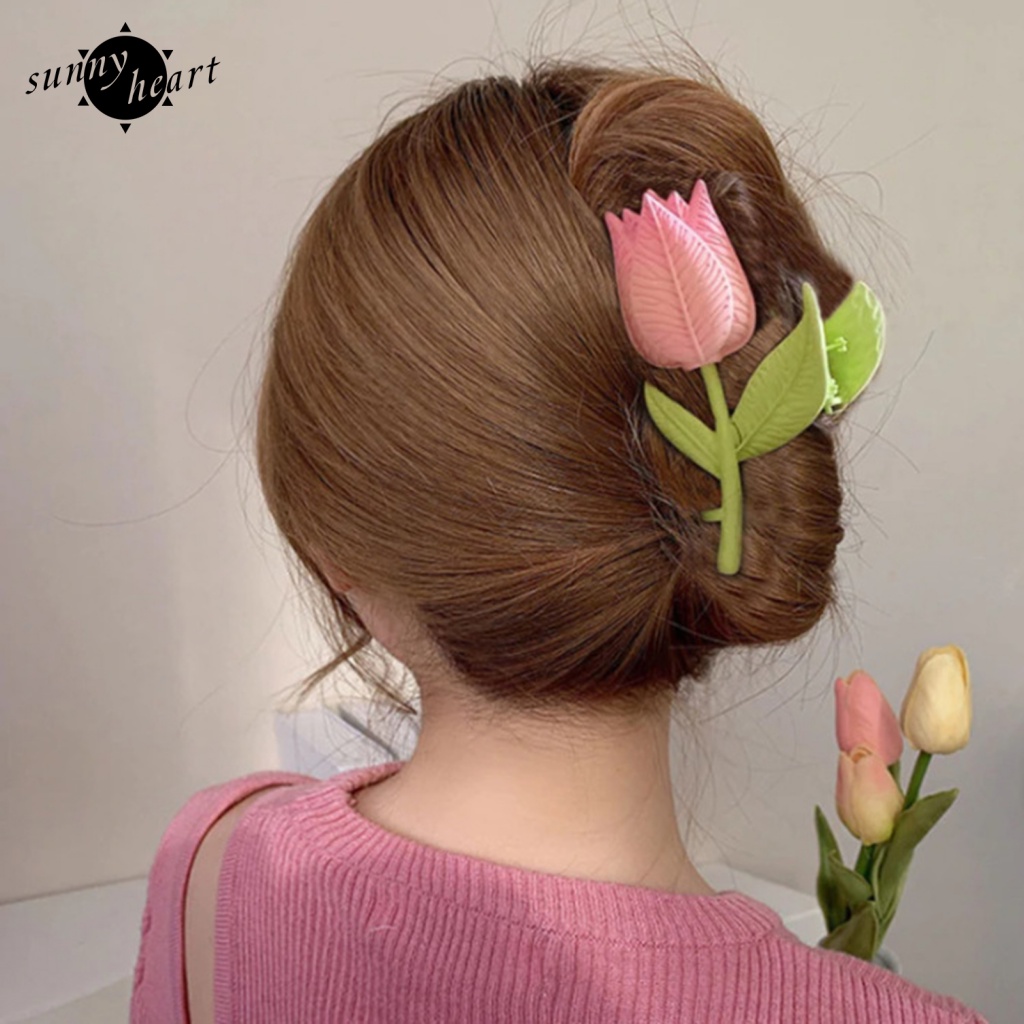Kẹp Tóc Hình Hoa Tulip Bằng Nhựa Đa Năng Thời Trang Cho Nữ