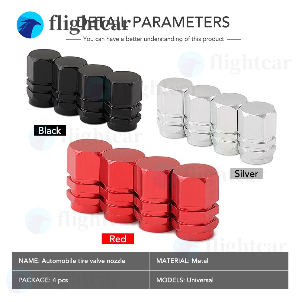 Set 4 Nắp Van Bánh Xe Hơi/Xe Máy/Xe Tải/Xe Hơi Bằng Hợp Kim Nhôm