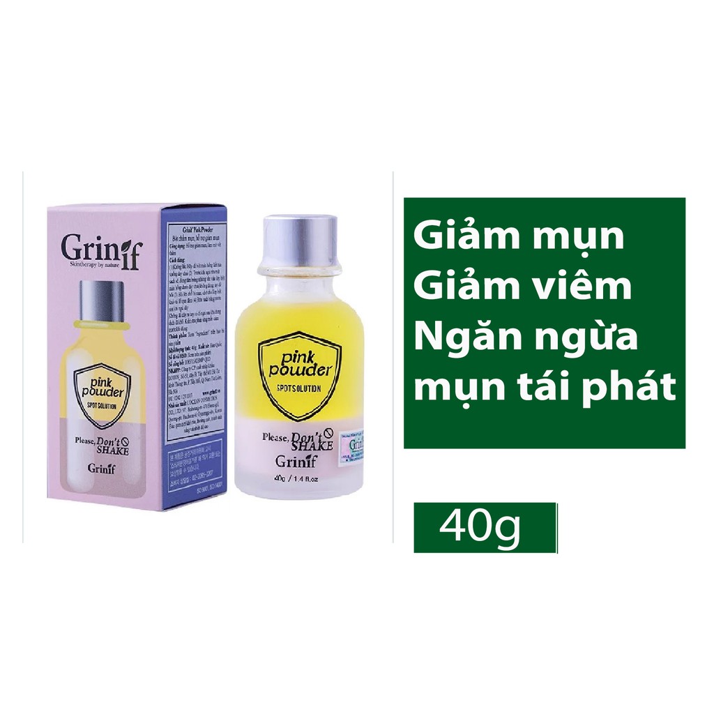 Tinh dầu giúp giảm mụn, ngăn ngừa mụn, giảm sưng tấy Grinif Pink Powder 40g