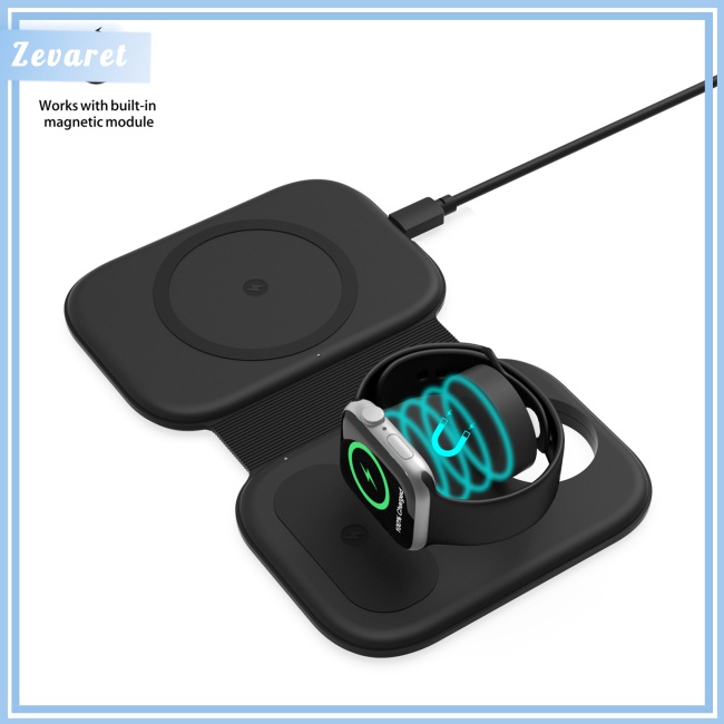 Đế Sạc Nhanh Không Dây Zevaret F20 3 Trong 1 15w Sạc Nhanh Cho Điện Thoại / iwatch / tws