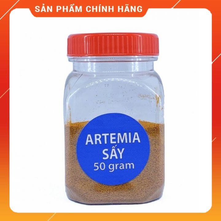 [Mã PET50K giảm Giảm 10% - Tối đa 50K đơn từ 250K] Artemia Sấy Khô Lọ 50gram- Thức Ăn Dinh Dưỡng Cho Cá Cảnh