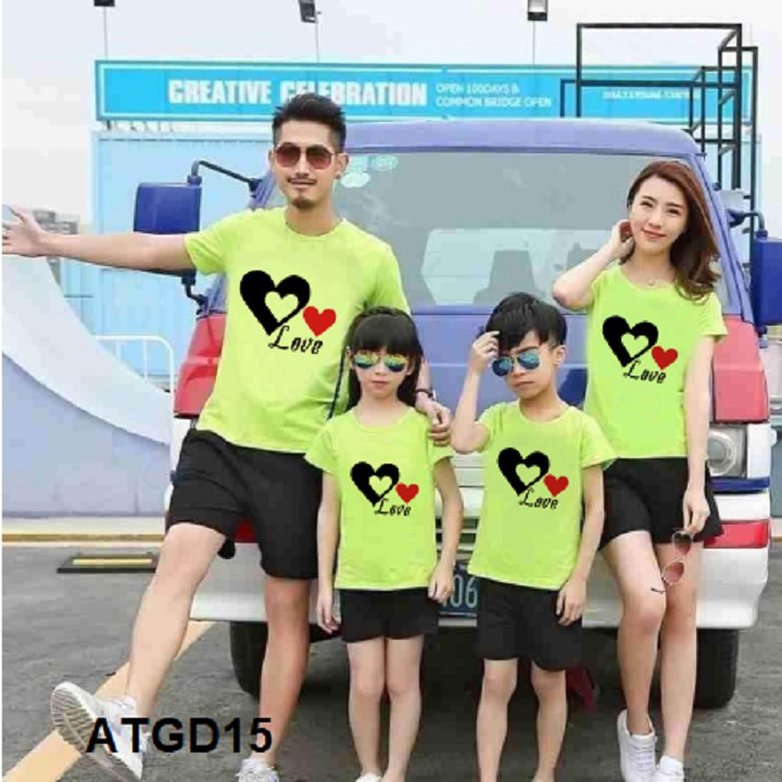 ÁO GIA ĐÌNH - ĐI BIỂN - ĐỒNG PHỤC TEAM NHÓM - IN HÌNH TRÁI TIM SIÊU HOT [FREE thiết kế theo yêu cầu]