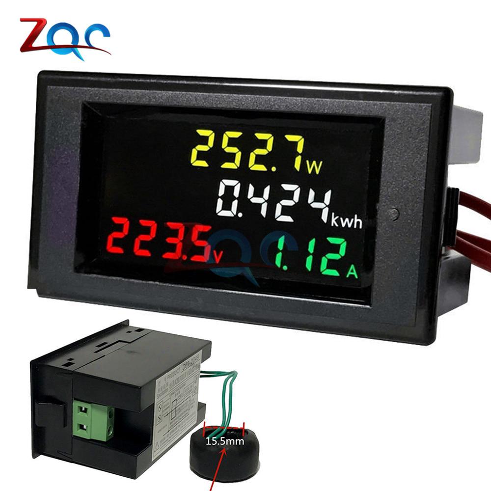 Ac 100a 200 ~ 450v 380v đồng hồ đo điện áp kỹ thuật số công suất vôn kế ampe kế watt amps vôn điện áp dòng điện
