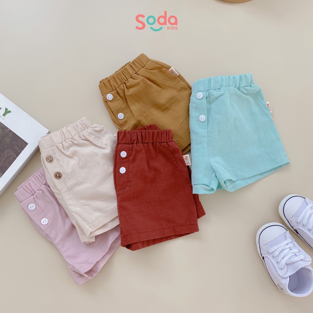 Quần đùi cho bé SODA KIDS phong cách Hàn Quốc, chất liệu lanh linen nhập khẩu nhẹ, mềm, mát ( Nhiều màu )