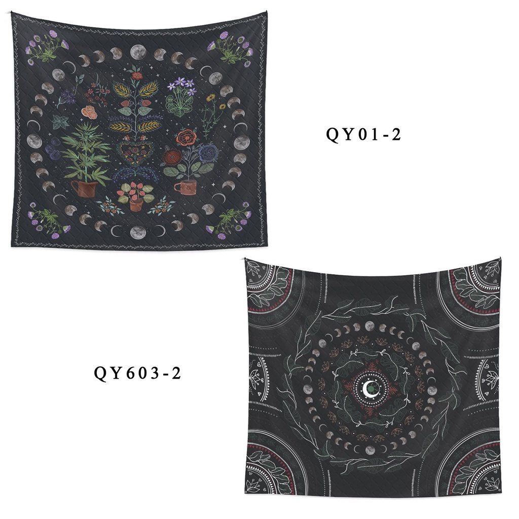 Thảm Treo Tường Họa Tiết Mặt Trăng Phong Cách Bohemian