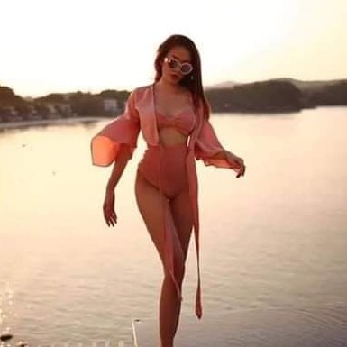 BIKINI đồ bơi nữ đi biển 3 Chi Tiết Kèm áo khoác ngoài Bra đẹp - Cam Nhạt - Fady Shop