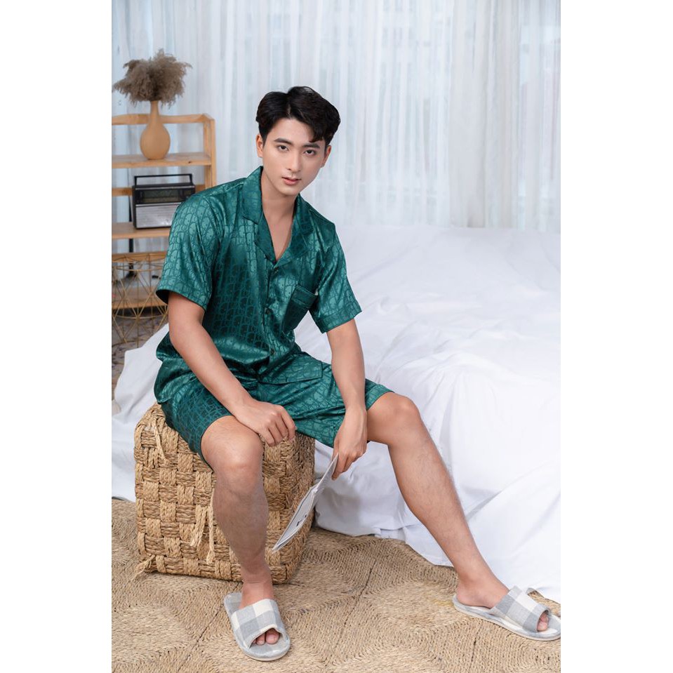 Đồ ngủ nam Pijama cao cấp lụa gấm may sẵn tại xưởng Nam Định