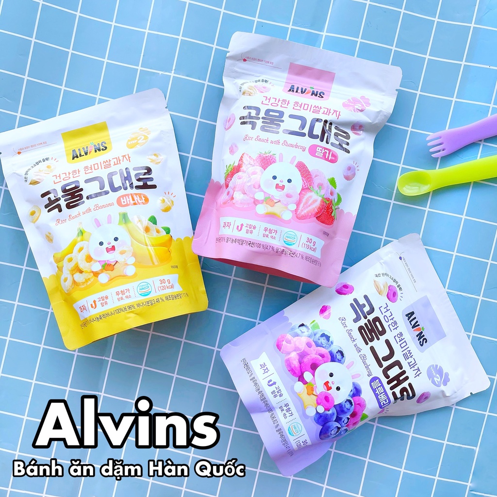 Bánh ăn dặm Alvins hàn quốc cho bé từ 8 tháng trở lên