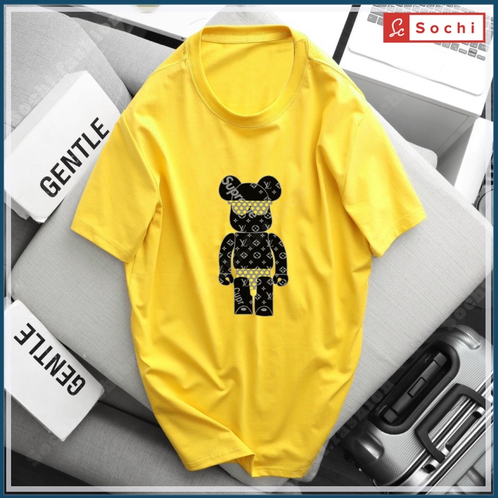 Áo thun nam nữ, áo phông nam tay ngắn cổ tròn chất cotton thoáng mát thời trang in Gấu Sup mã GZ216