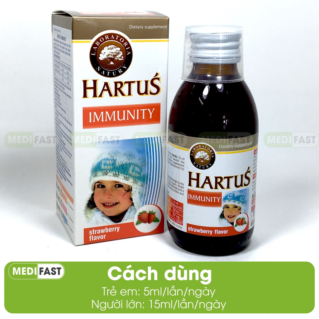 Hartus Immunity Tăng Sức Đề Kháng,Miễn Dịch,Hết Ốm Vặt.Tăng Cường Sức Khỏe Đường Hô Hấp Trên - Nhập Khẩu Châu Âu